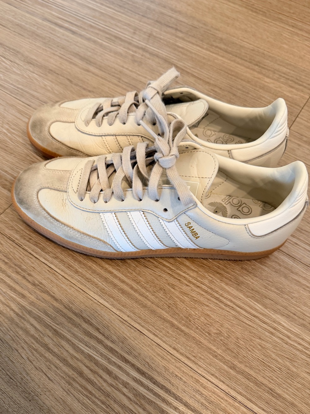 adidas Samba Sneakers in Off-White and Gum